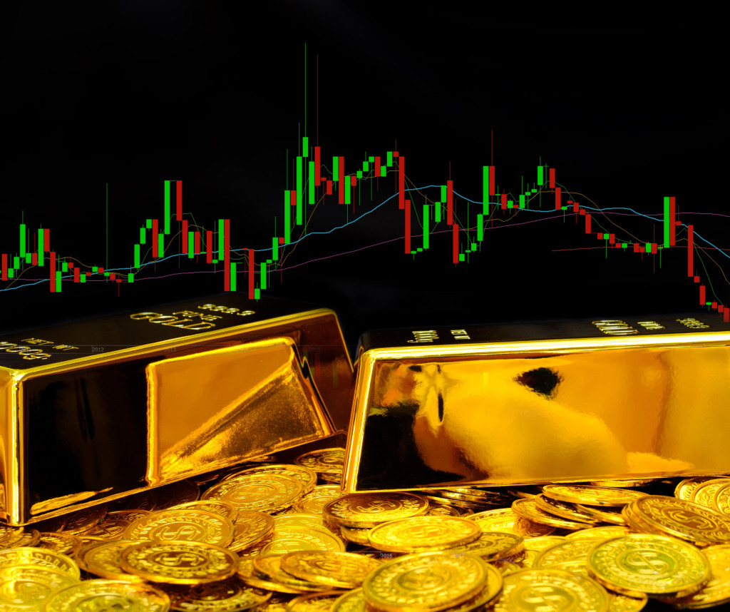 alt text: Hình ảnh minh họa về giao dịch vàng trực tuyến trên máy tính bảng